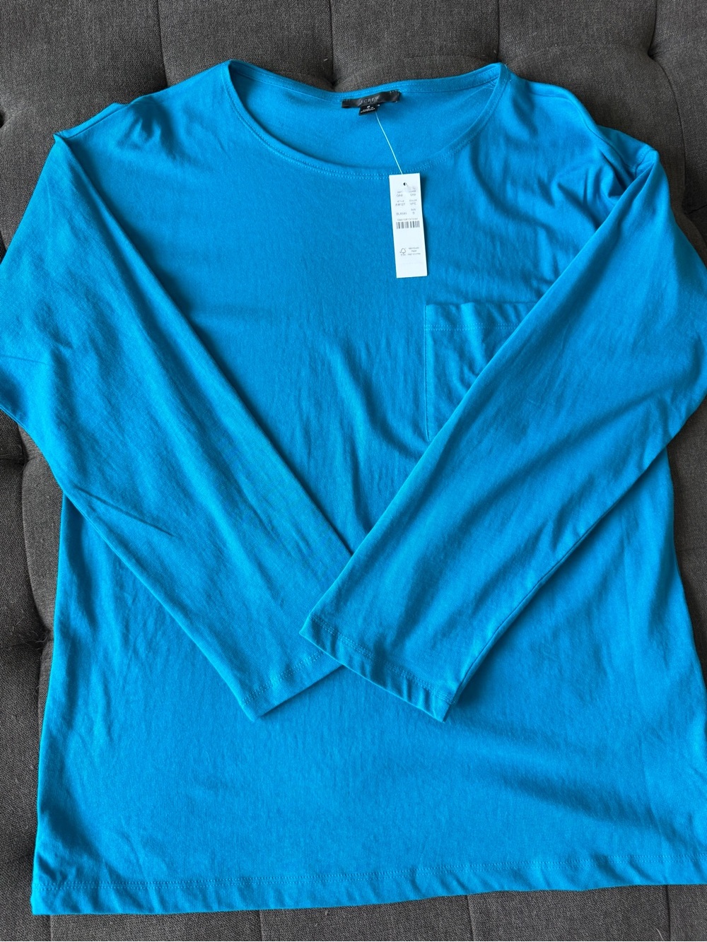 J. Crew Teal Crewneck Long Sleeve Tee